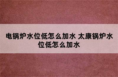 电锅炉水位低怎么加水 太康锅炉水位低怎么加水